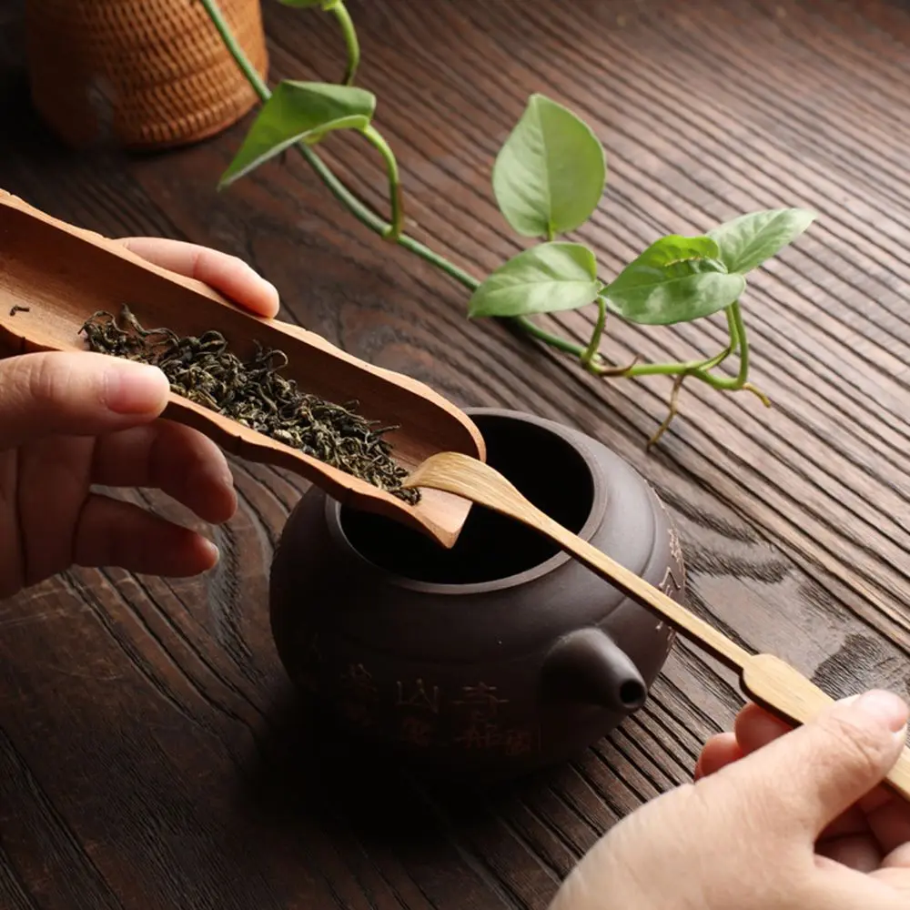 1Pc Japanese-style Natural Bamboo Rattan Tea Scoop Tea Shovel Tea Leaves Chooser Holder Spoon for Tea Honey Coffee High Quality