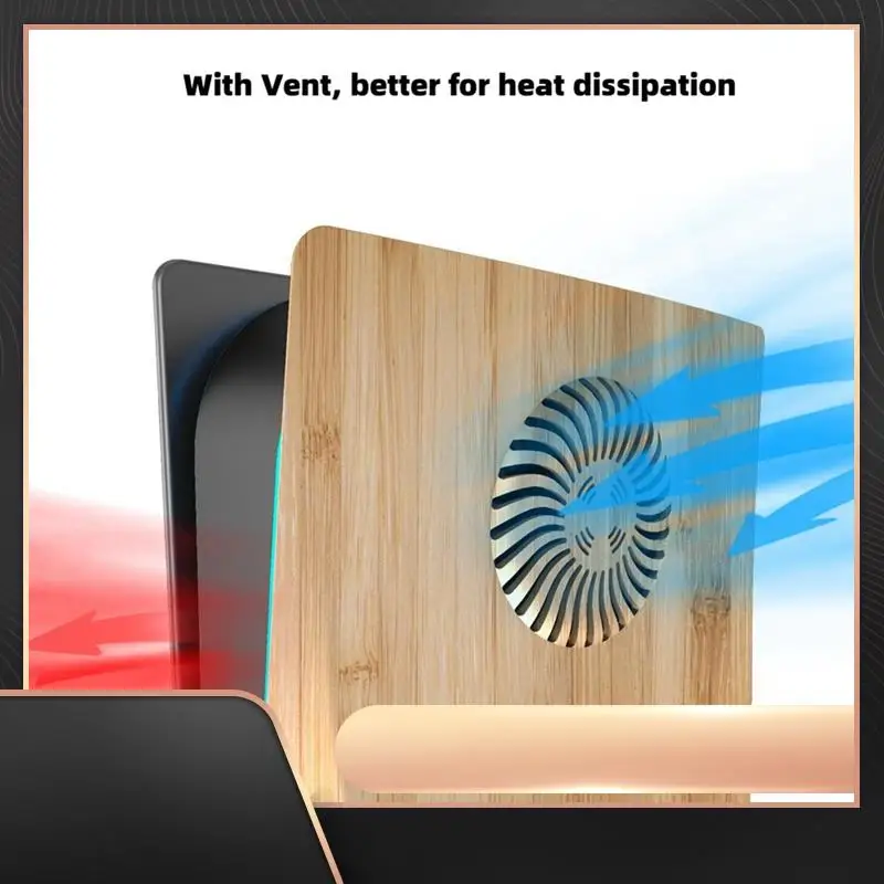 Wood Color Faceplate With Cooling Vents For PS5 Disc Edition Dustproof Protective Cover Shell For PS5 Game Console Easy Install