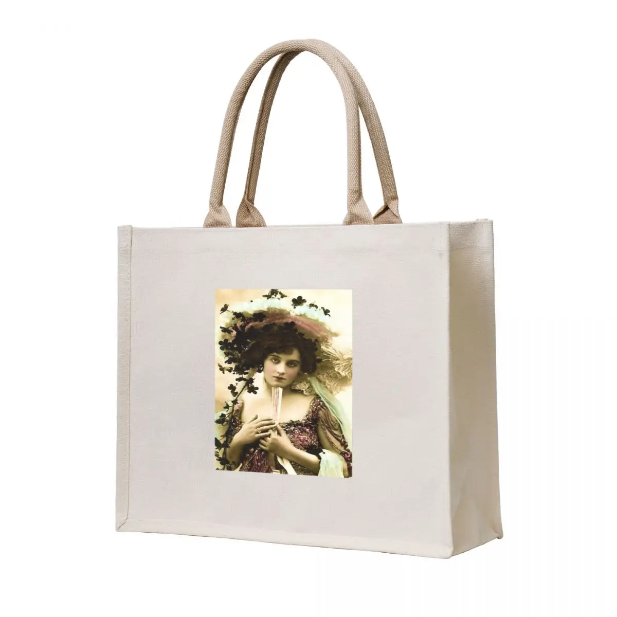 FLAPPER with a FAN : Vintage 1920 Art Deco Print Tote Bag eco pack Shopping bags Shopper handbag shopping bag logo