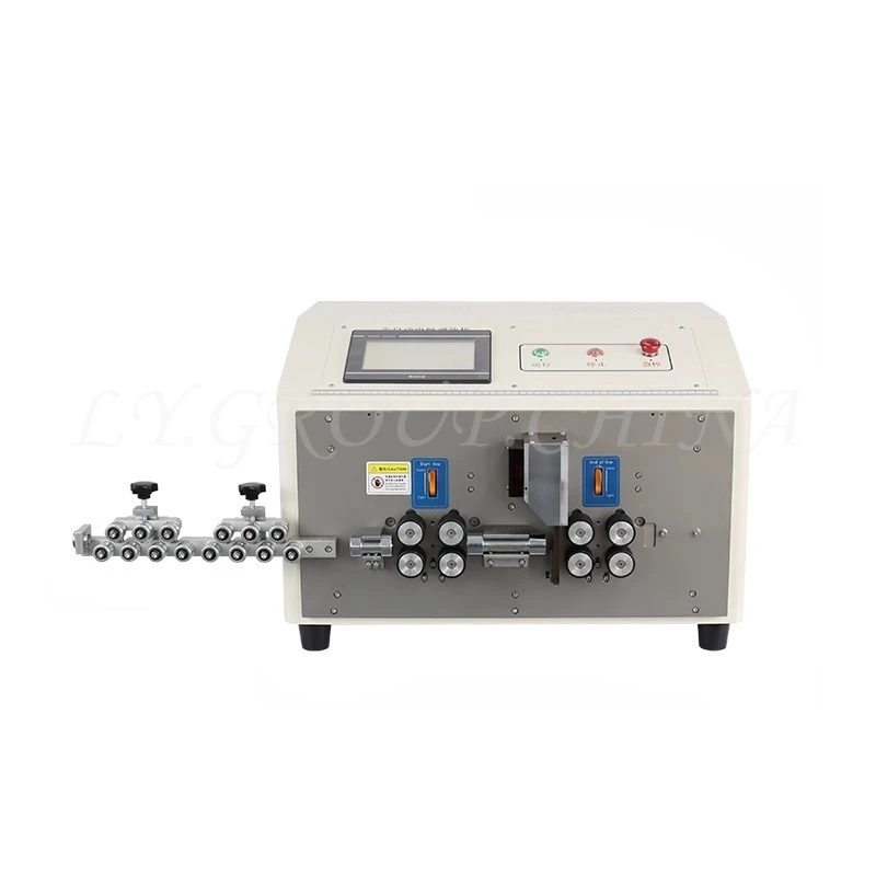 LY 825 835 سلك واحد التلقائي شاشة تعمل باللمس الكهربائية تقشير تجريد آلة قطع 8 عجلات لسلك قطاع الكمبيوتر