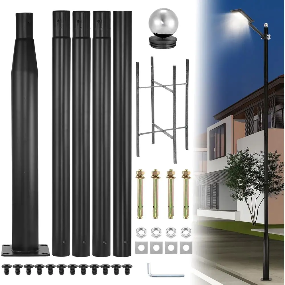 

Уличный фонарный столб 16T, черный, для уличного освещения, наружных светильников, гирлянд, аксессуаров, для двора, патио, парка