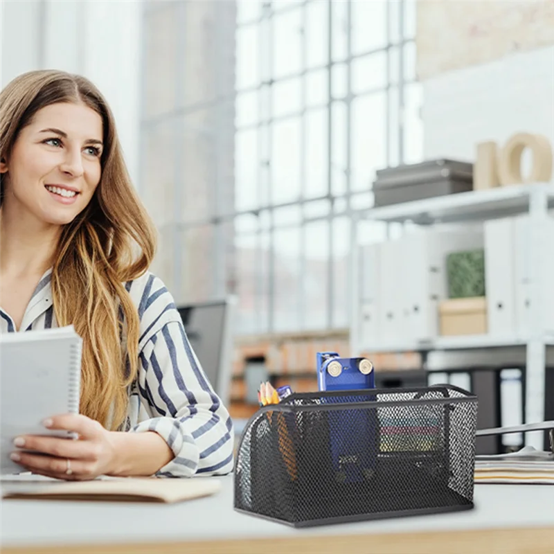 

Desk Organizer Set With 6 Compartments And 1 Drawer Desk Organizer With Smartphone Holder