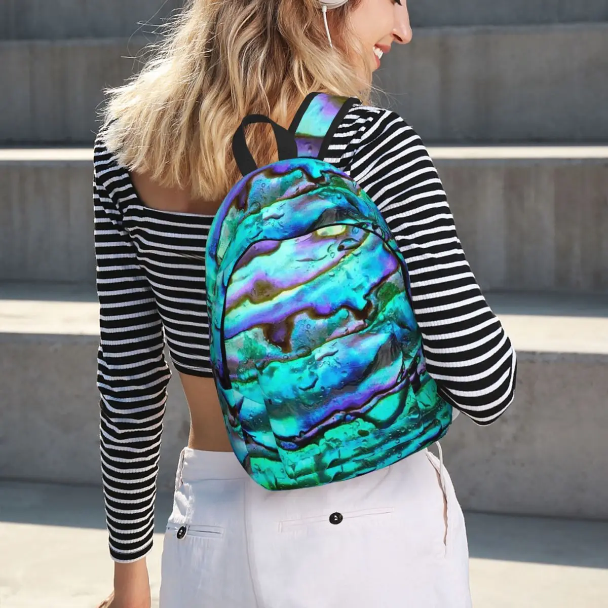 Abalone Shell Pattern Up Close Backpack Hot Sale Daypack Large Capacity Kids BookBag School Bag Shoulder Bags for Men Women
