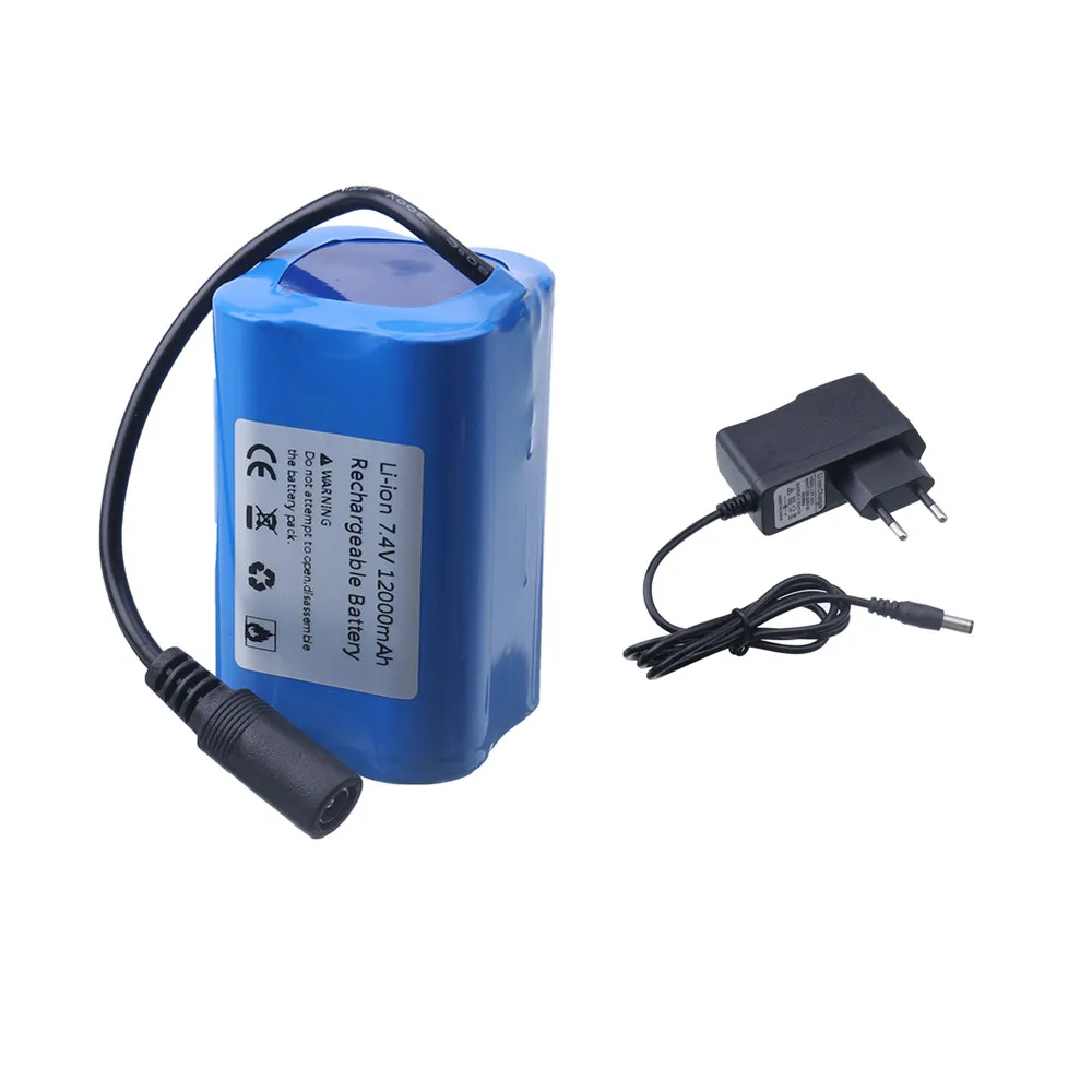 7.4V 12000mAh Batterij met USB Lader Voor T188 T888 2011-5 V007 C18 H18 Afstandsbediening RC visaas Boot Reserve Batterij Onderdelen