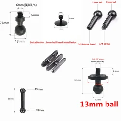 Dual Ball Mount Holder 13mm to 13mm Adapter Double Socket Arm Clamp Joint Connecting Rod 1/4