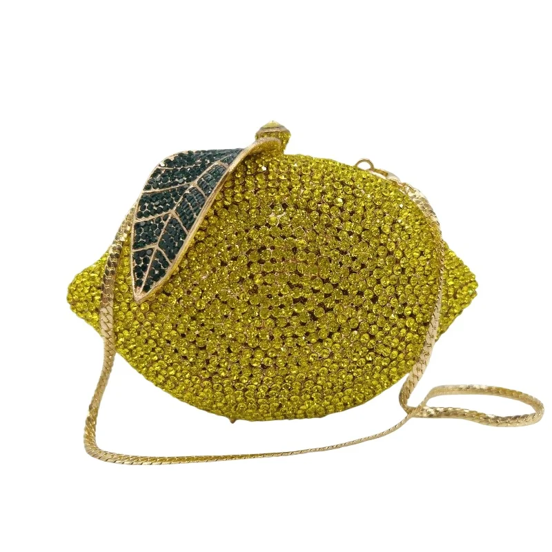 

Women's Evening Clutch Lemon Shape Crystal Rhinestone Party Banquet Gala Luxury Elegant Handbag Purse Sparkling Shiny