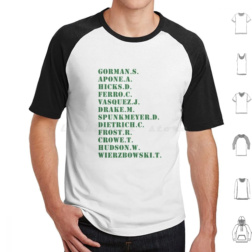 

Green . Movie-Colonial Marines [ Death Order ]-Light Theme T Shirt Big Size 100% Cotton Gorman Apone Hicks Ferro Drake
