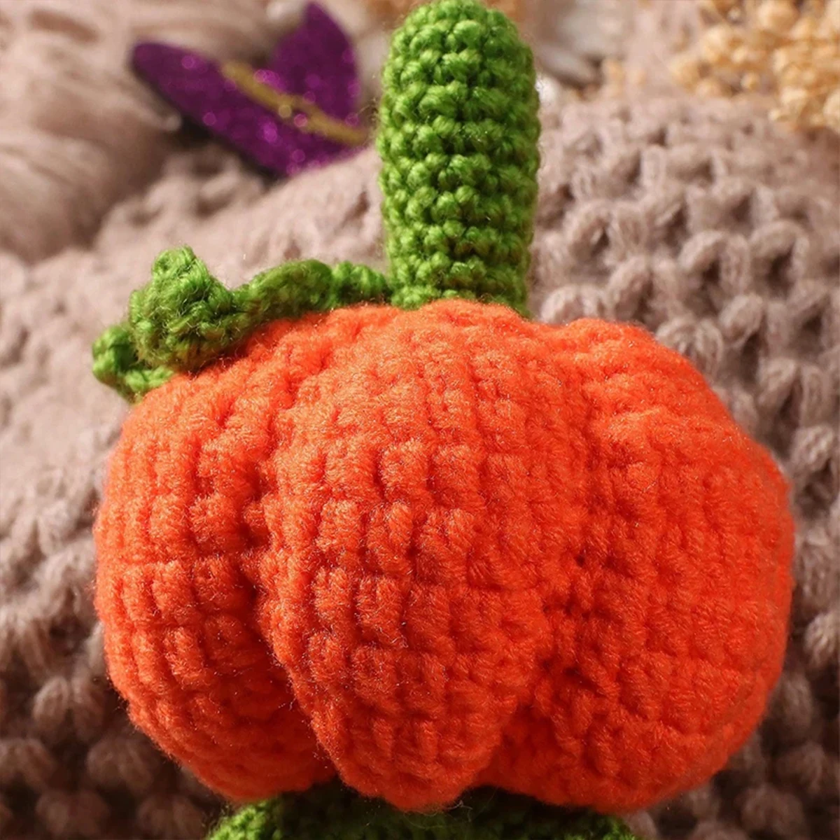 Ylsteed Newborn Halloween Photo Props Crochet Pumpkin Rattle for Photo Shooting Infant Photography Accessories