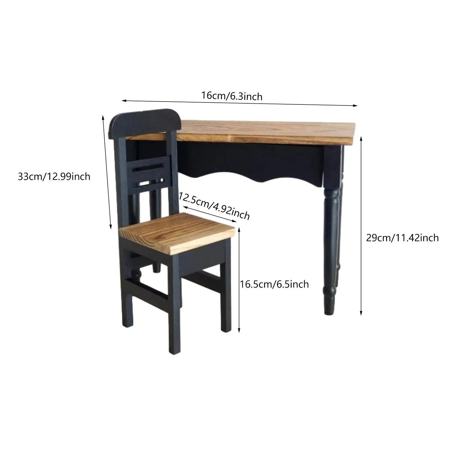 Table et chaise de maison de course, artisanat d'ornement, collections de modèles de meubles de cuisine, non assemblées, décor de mise en page de mini maison, échelle 1:3, 2 pièces