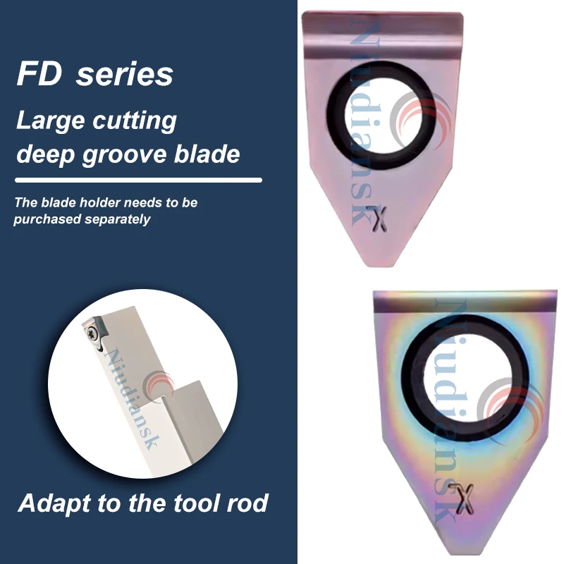 Wide Groove Large Cutting Depth Slotting Blades FD08/FD10-R0.6 FD12/FD14 R1.0 Numerical Control Lathe End Face Grooving Inserts