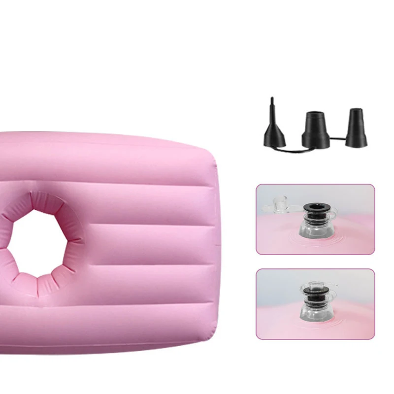 Bed Mattress Inflatable with Hole for Sleeping After Butt Surgery Recovery, Butt Lift Recovery Bed Air Soft Matress, Pink, Black