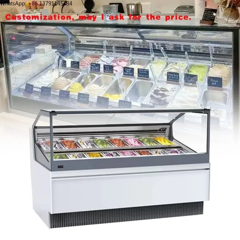 custom.Cooling Mode Gelato Display Freezer Refrigerator Showcase with High Cooling Efficiency
