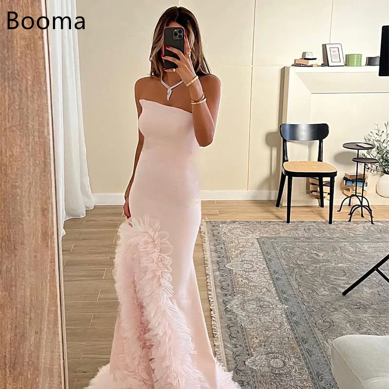 

Booma Elegant Evening Dresses Pleat Formal Party Gowns for Women Strapless Long Saudi Arabic Prom Gown Customize