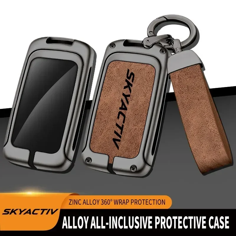 Zinc Alloy Car Key Holder Skyactiv for Mazda 3 2 6 CX3 CX5 CX30 CX8 CX9 MX5 SKYACTIV Remote Protector Car Key Cover