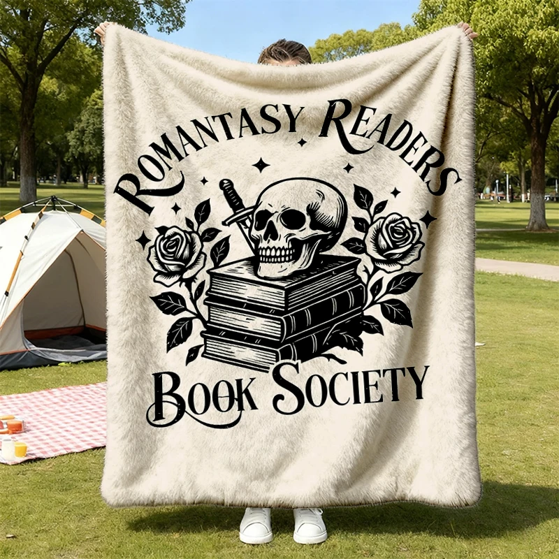 Fantasy Readers Colors Flannel Blanket, Bookish Dragon Romantasy Unisex Flannel Blanket, Book Lover Gift