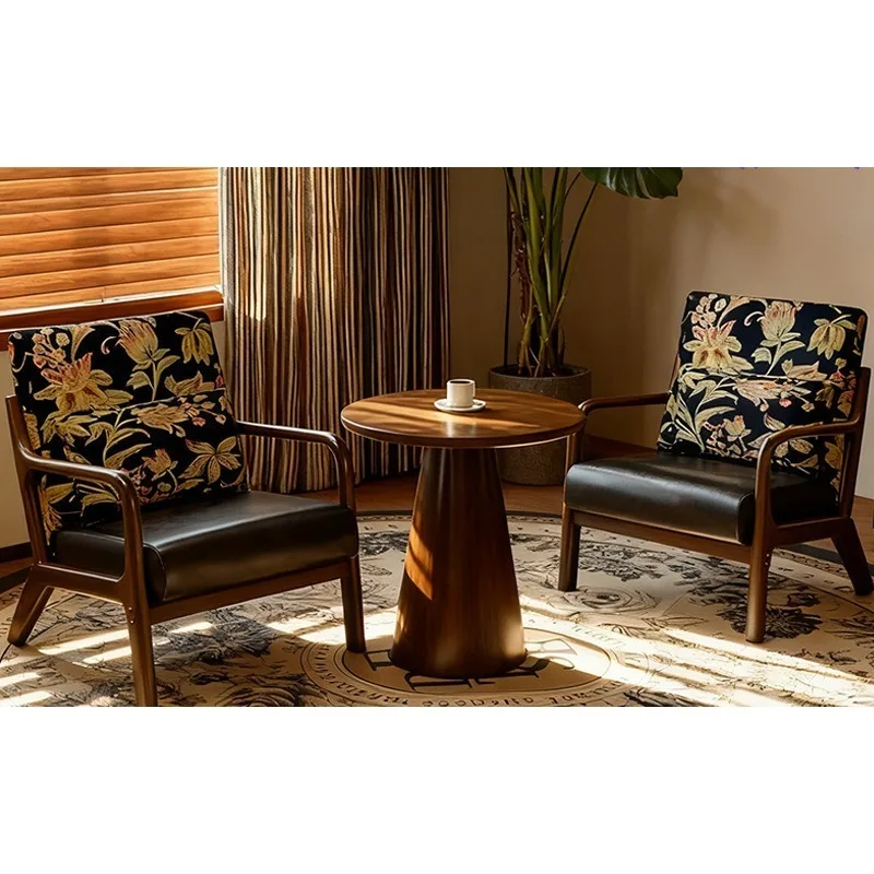Balcony leisure table and chair combination one table and two chairs three-piece set small single sofa chair