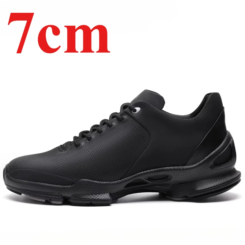 Breathable Height Increasing Shoes for Men's 7cm Elevator Shoes Comfortable Anti Slip Wear-resistant Outdoor Casual Hiking Shoes