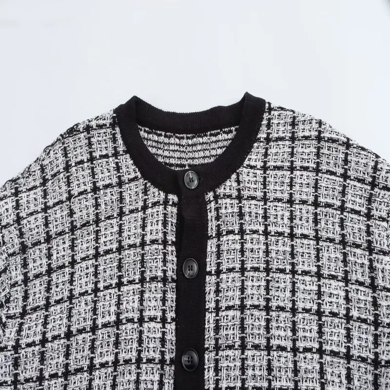 Spring 2025 Women's Long Sve round Ne Straight Tube Cardigan Color Blo Open irt Commute Sle Regular Length