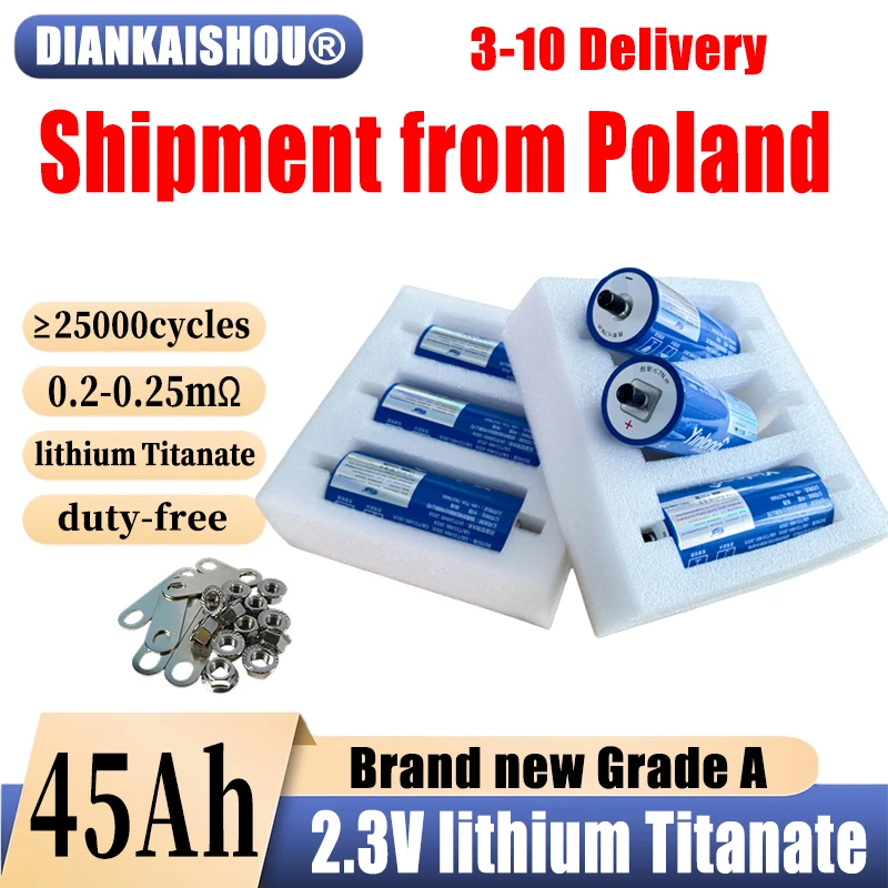Литий-титанатные (LTO) аккумуляторы Yinlong, класс А, 2.3В, 45Ач, 6-72 шт., новый запас в ЕС, 10C, для электротранспорта, солнечных батарей, колонок и других устройств.
