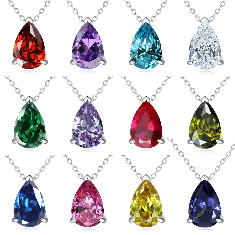 Hot selling fashion 100% S925 sterling silver December generated stone necklace, niche design necklace, wedding jewelry