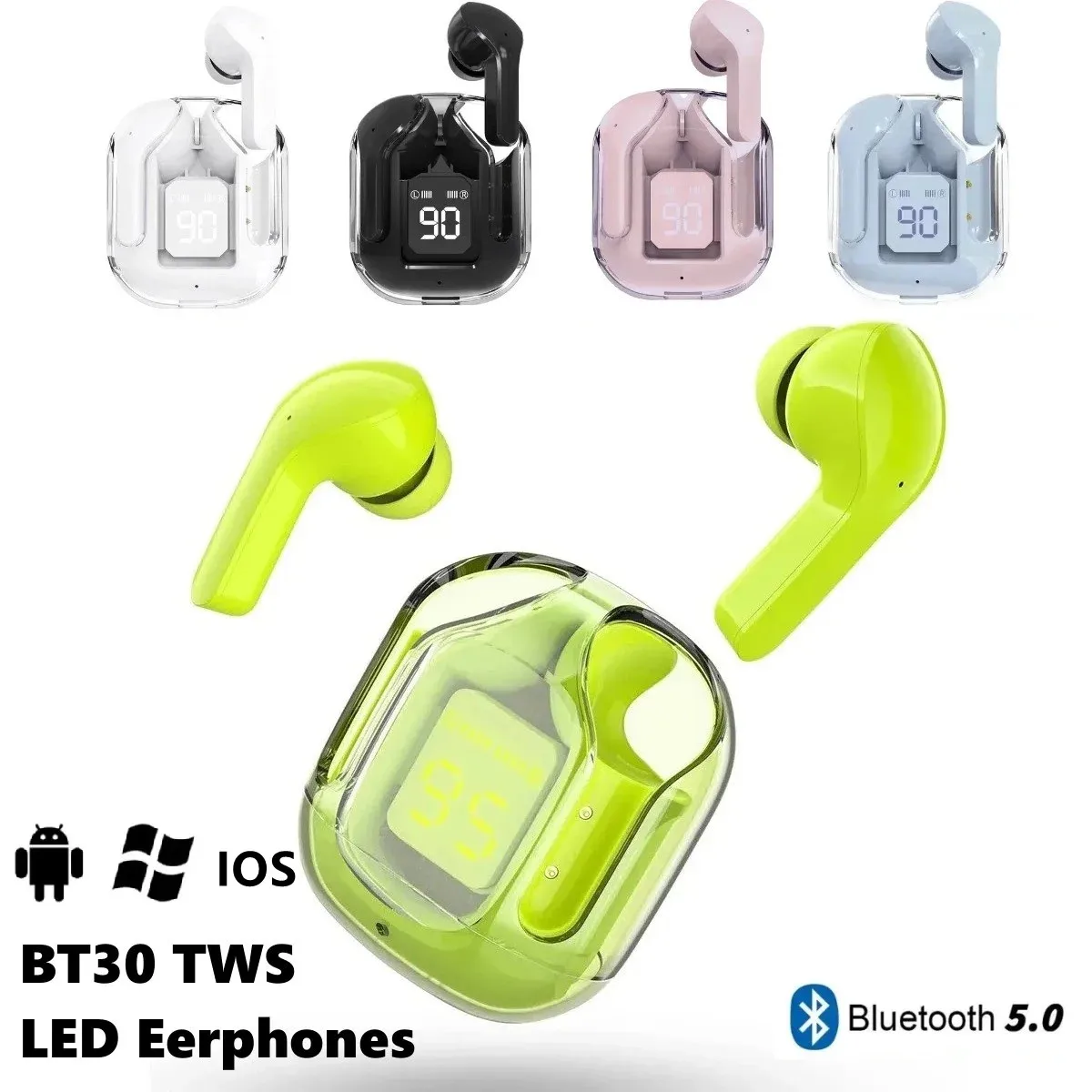 T2 Wireless Mini Earbuds LED Power Digital Display TWS Headset Stereo Sound Bluetooth-compatible 5.3 for iPone Xiaomi Lenovo