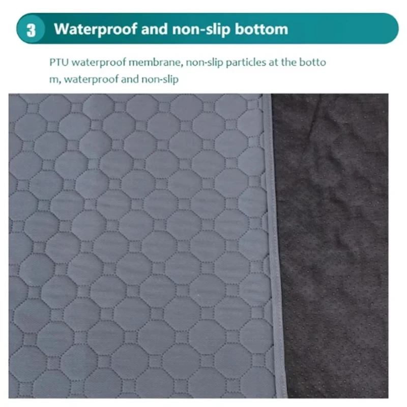 Wiederverwendbare Hundekotmatte, waschbare, rutschfeste Haustiermatte, Welpentrainingsmatte, Urinmatte für Haustiere, Autositzbezug – Detail 7