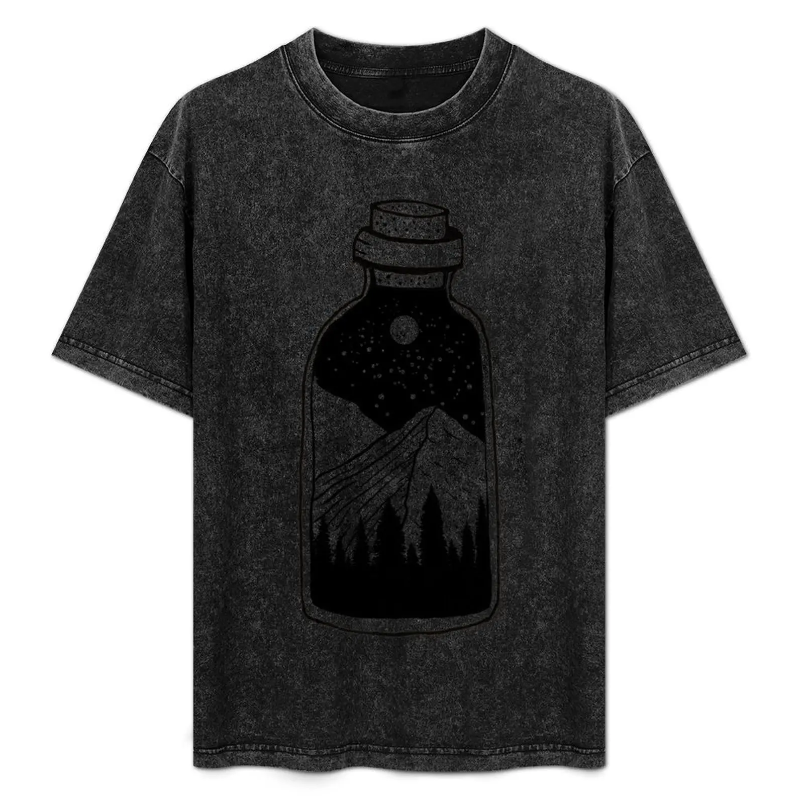 

Mountains in a Bottle Sketch T-Shirt Novelty Print Casual Tee Shirt