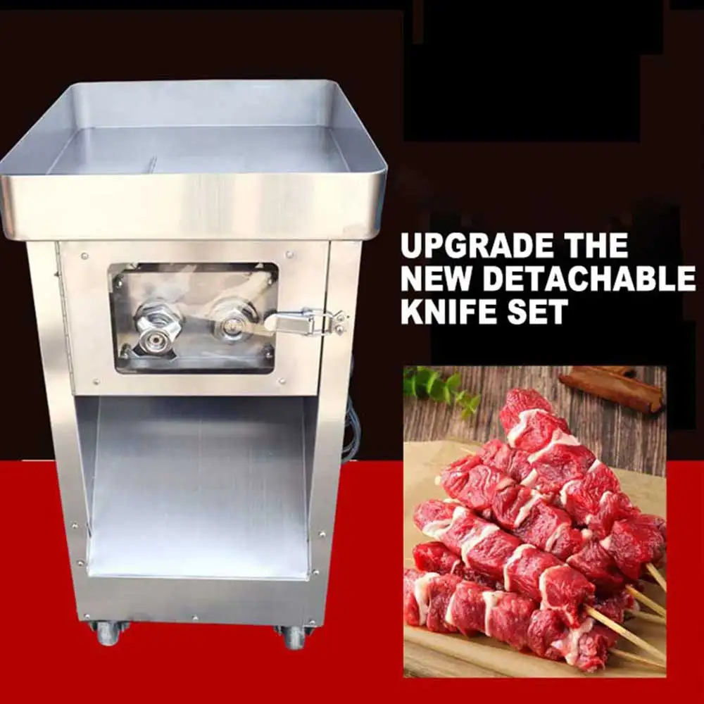 

Fully automatic small barbecue meat cutter, lamb skewer cutting machine, diced meat cutter, particle slicer