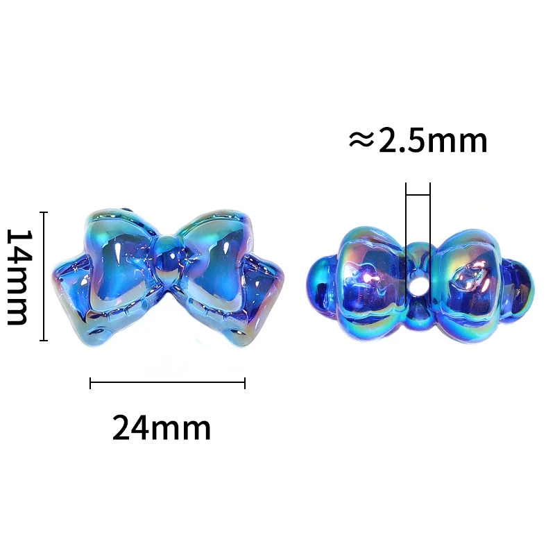 Acrylic UV Electroplating Bow Jewelry Loose Beads Mobile Phone Chain DIY Accessories Headband Colorful Craft Hair Jewelry