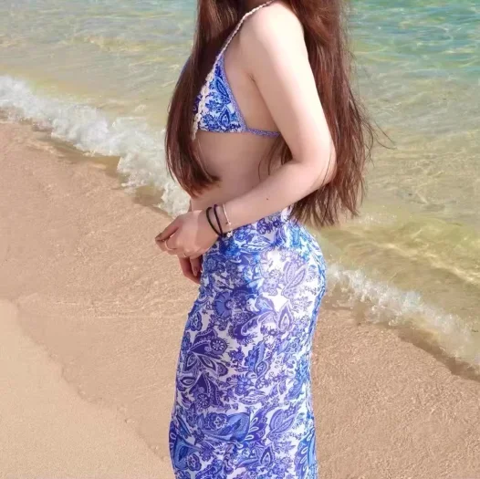 2026 new European and American triangle cup printed sexy bikini split swimsuit swimsuit
