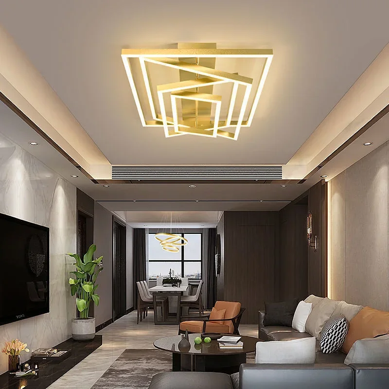 مصابيح غرفة المعيشة الاسكندنافية جو بسيط وحديث شخصية منزلية راقية 2021 مصباح سقف مستطيل جديد