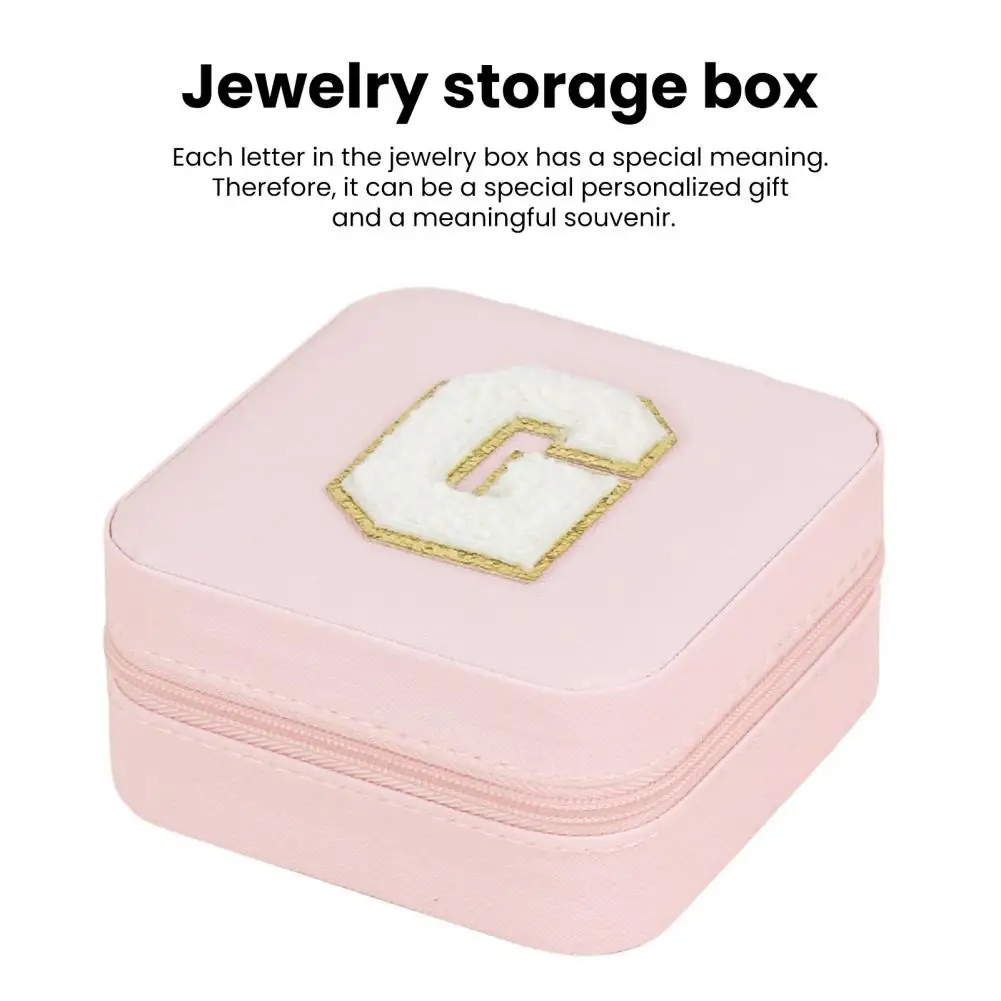 Special Letter Jewelry Box Waterproof Velvet Jewelry Holder Organizer with Removable Dividers Personalized for Women for Rings