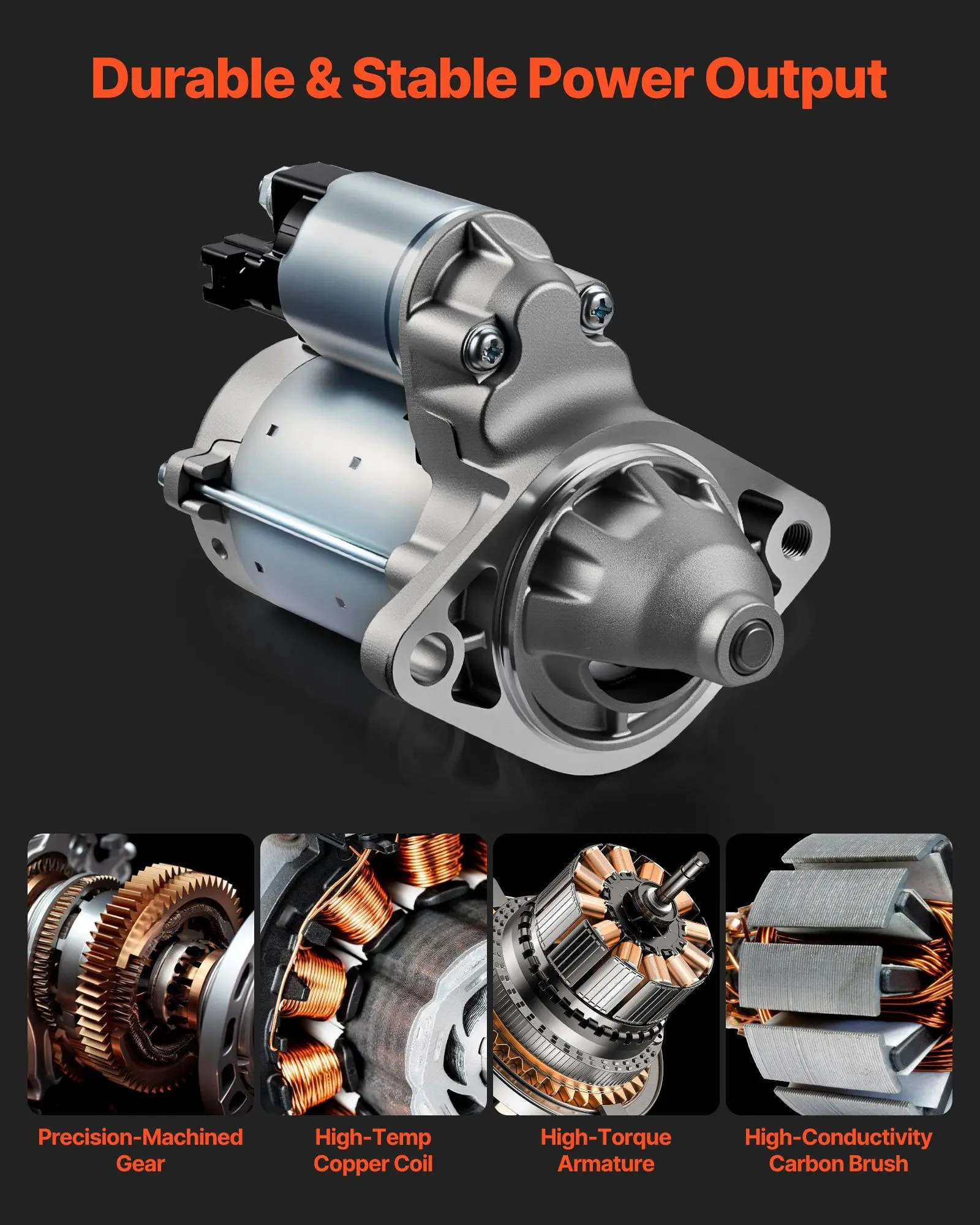 OE-Spec 12 فولت محرك بداية عزم الدوران العالي 1600 واط 10T جير الألومنيوم الجسم IP54 ل بونتياك تويوتا 2003-2008 متوافق