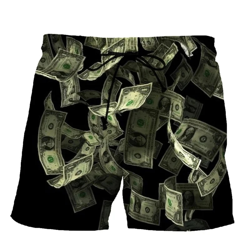 New Summer Men Fashion Shorts 3d Dollar Printing Clothing Boys Kids Casual Hawaii Vacation Shorts Male Vintage Beach Shorts
