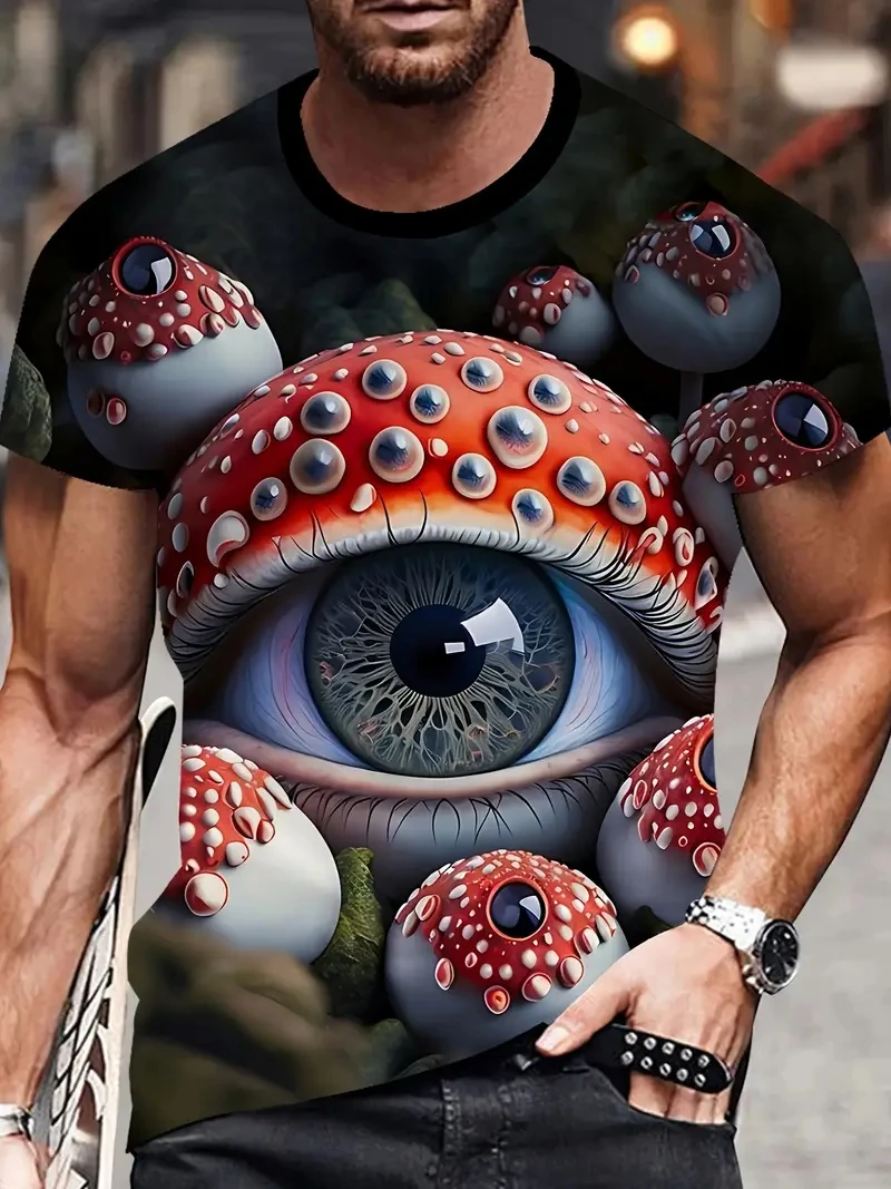 

Mushroom T-Shirts Men Women Summer Casual Short Sleeve T Shirt 3D Print Streetwear Oversized Harajuku Y2k Tops Tees Kid Clothing