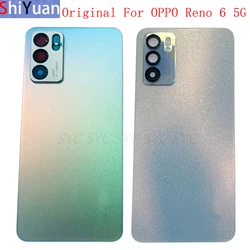 Original Batterie Abdeckung Hinten Tür Gehäuse Zurück Fall Für OPPO Reno 6 5G Batterie Abdeckung mit Logo Ersatz Reparatur teile