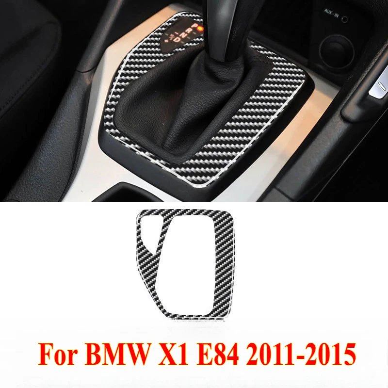 

1PC For BMW X1 E84 11-15 Carbon Fiber Car Central Control Gear Shift Panel Decorative Stickers Interior Modification Accessories