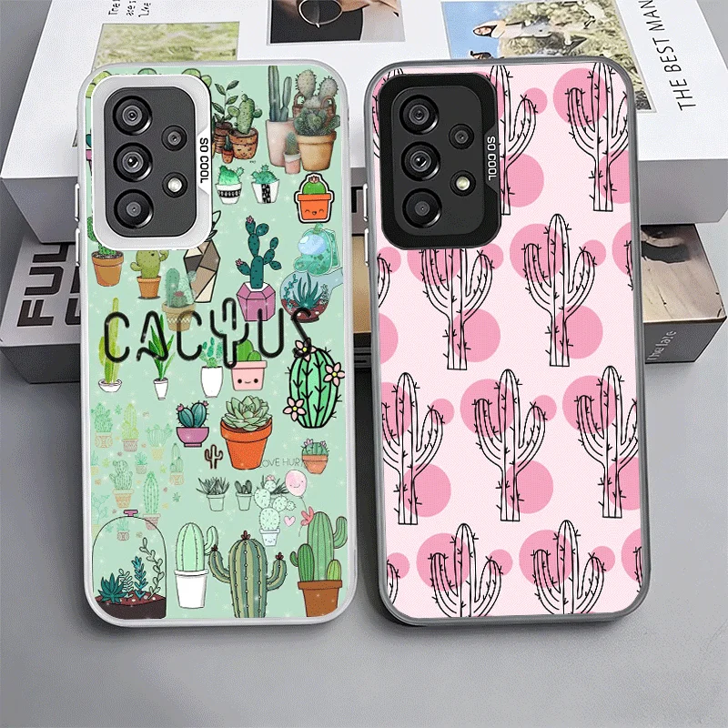 Cactus Pattern Shockproof Phone Case for Samsung A17 A16 A15 A14 A37 A57 A36 A56 A26 A35 A55 A25 A34 A54 A24 A13 A23 A33 A53 A07