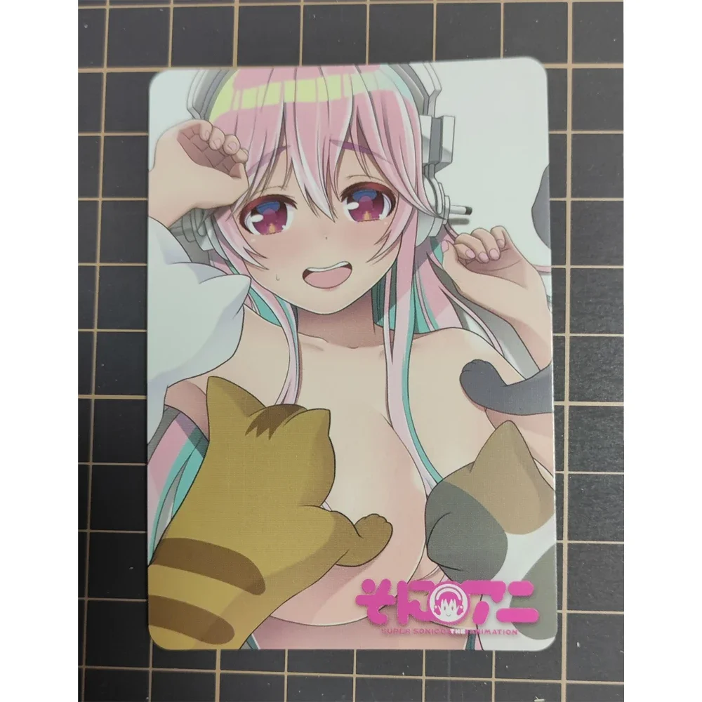 Tarjeta Flash SUPERSONICO de estampado en caliente, tarjeta de firma ACG, tarjetas de colección de juegos de Anime clásicos Kawaii, juguetes de