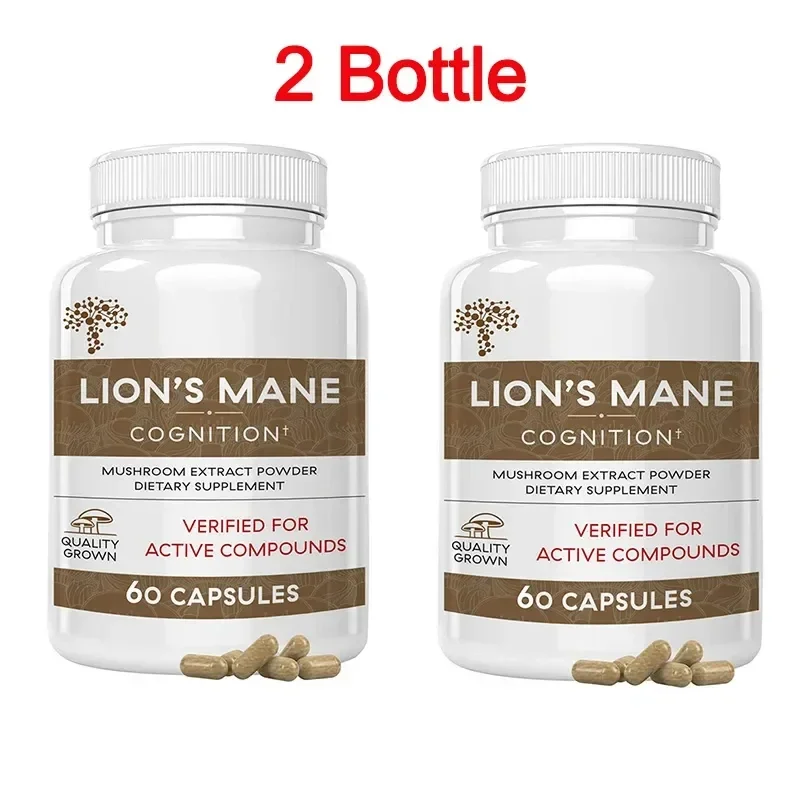 2 Bottle Lion Mane Ganoderma lucidum Mushroom Capsule Dietary Supplement