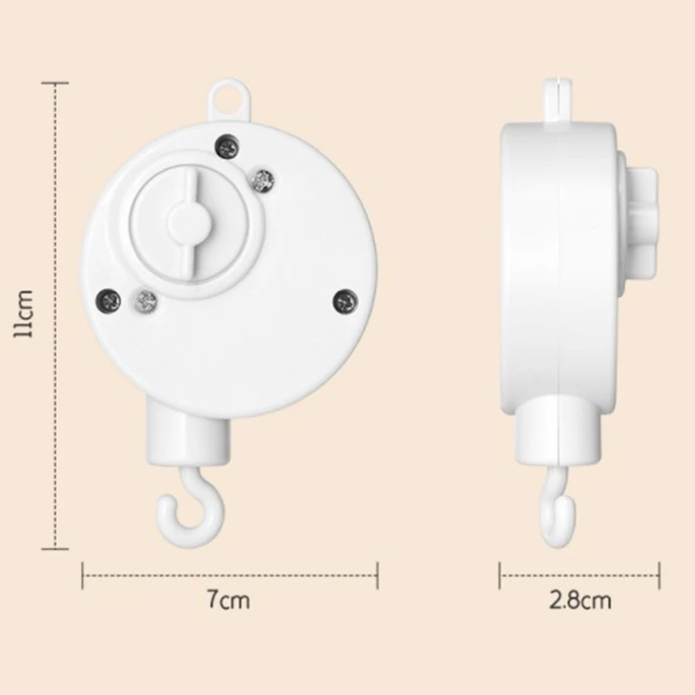 Infant Bell Rotary Wind-up Music Box Baby Mobile Crib Bed Bell Toy Windup Movement Music Box Machine Nursery Decoration