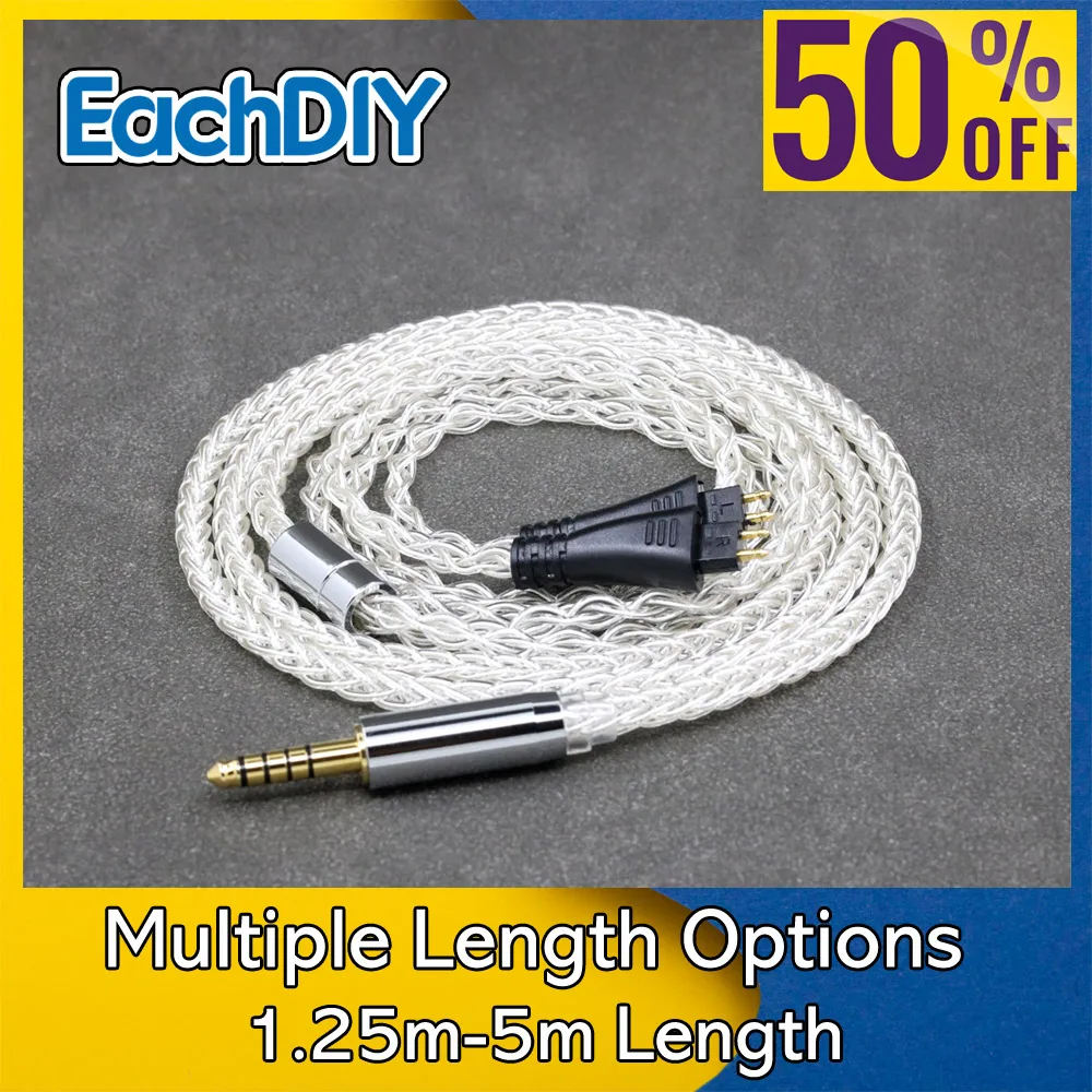 

8 Core 99% 7n Pure Silver Palladium Earphone Cable For FOSTEX TH900 TH1000RP TH1100RP TH-909 TR-X00 TH-600 MK2 Headphone 8787