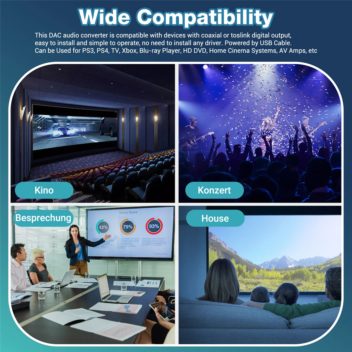 【Livraison Rapide】محول صوت رقمي إلى تناظري