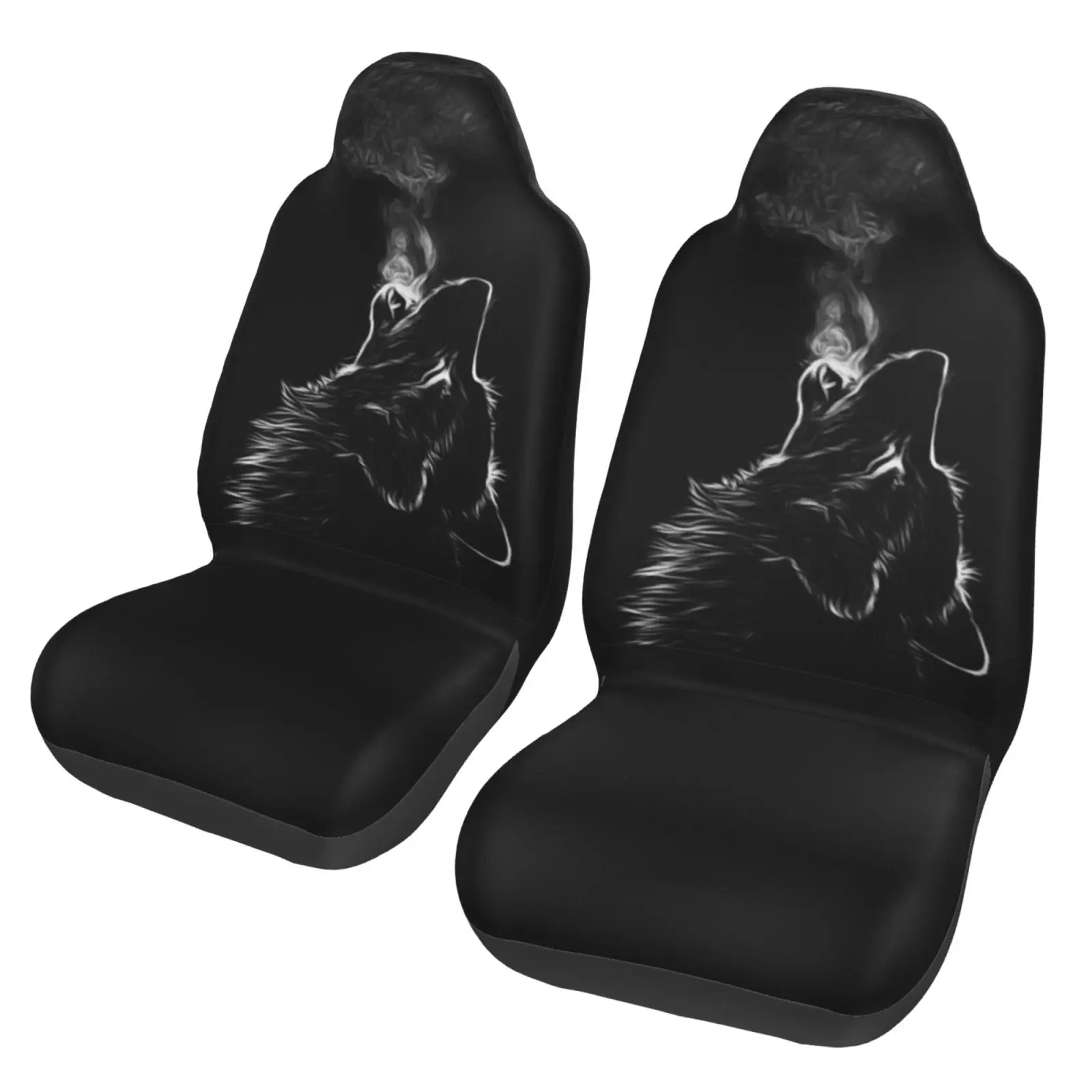 

About Wolf Art Printed Car Seat Cover Anti Fouling Convenient Protective Cover Unique Style 2PCS Universal Type