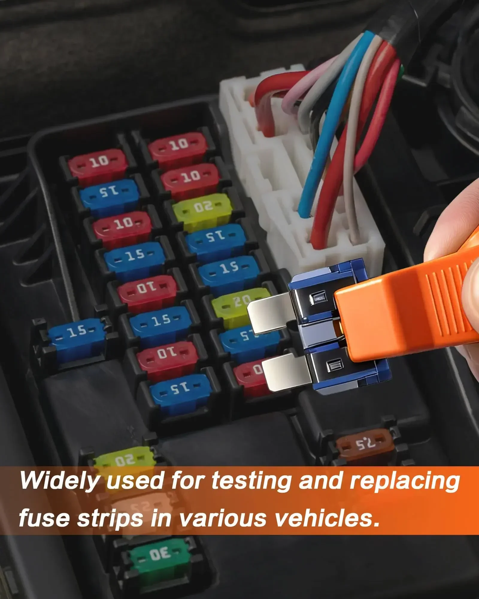 Car Fuse Tester Puller Tool Adjustable Spacing LED Indicator Anti Slip Durable Fuse Testing Remover For Circuit Maintenance Amag view 5