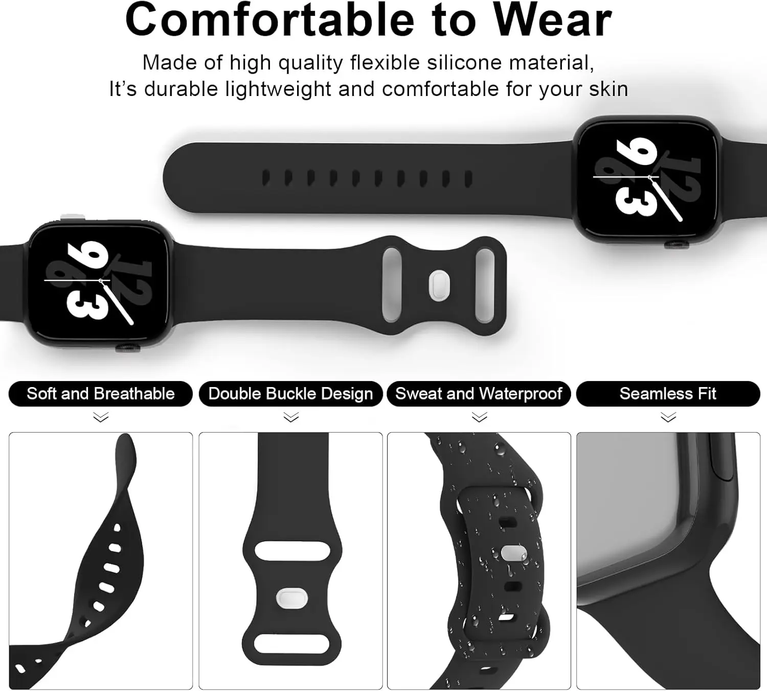 Soft Silicone Band for Apple Watch 8 7 6 5 4 3 SE Strap Bracelet for IWatch Ultra 49mm 45mm 41mm 40mm 44mm 38mm 42mm Watch Band