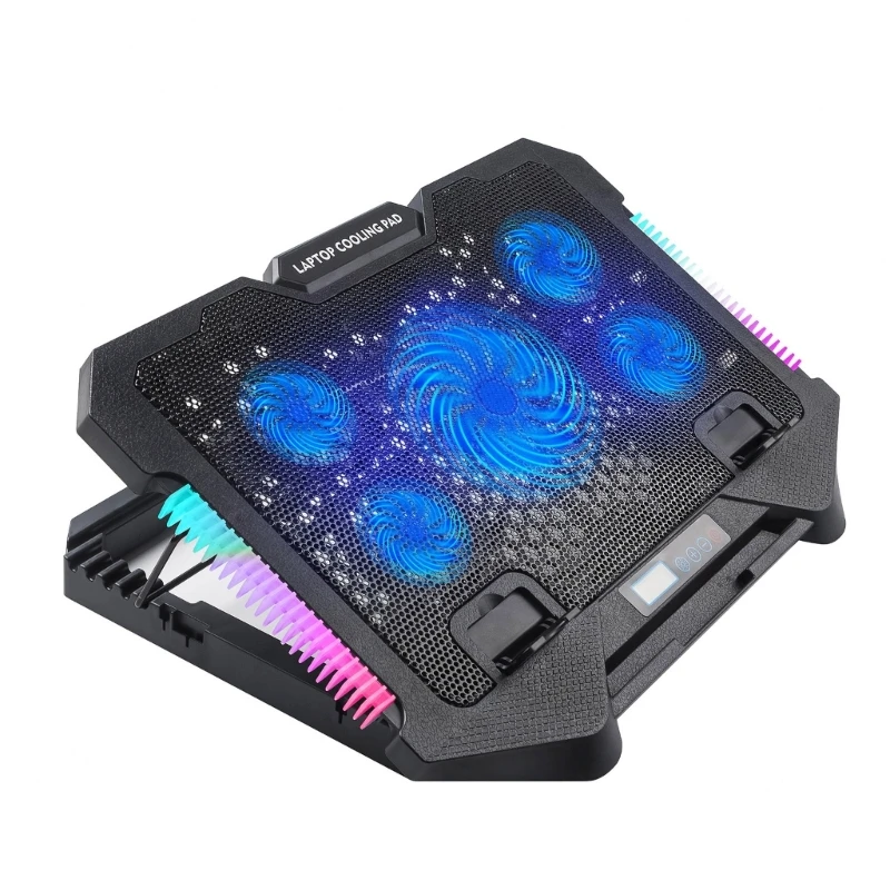 Gaming Laptop Coolers Laptop Fan Cooling Stand Quiet Cooling Fans for Laptop Height Stand LED Light Laptop Cooling Pad