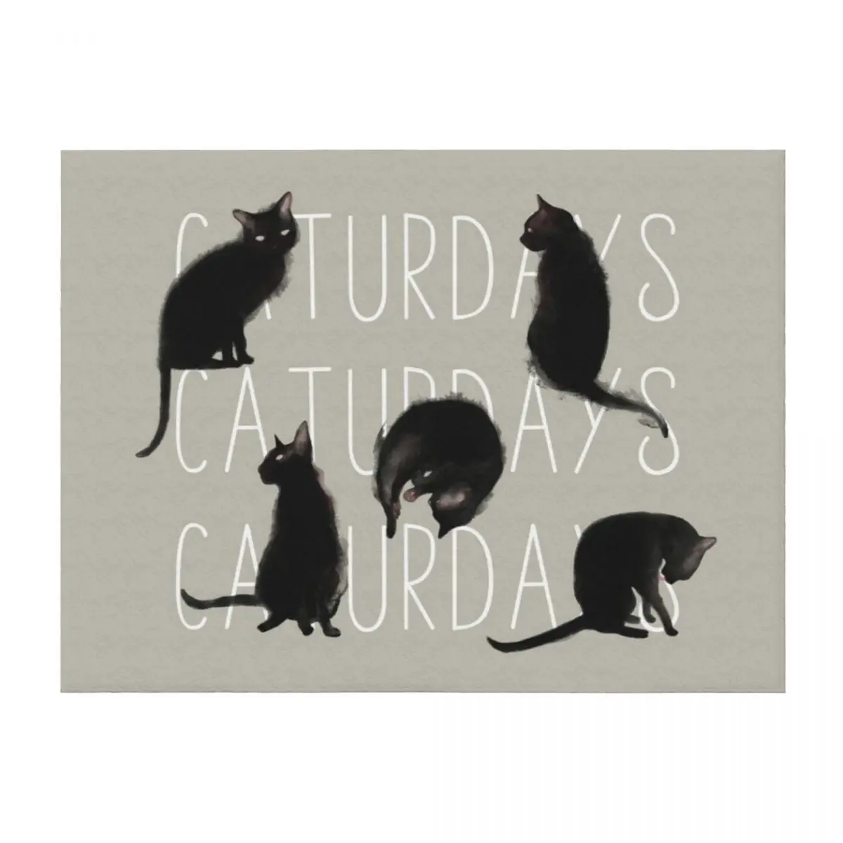 

Caturdays - Black Cat Throw Blanket Sleeping Bag Baby Thin Sofa Blankets