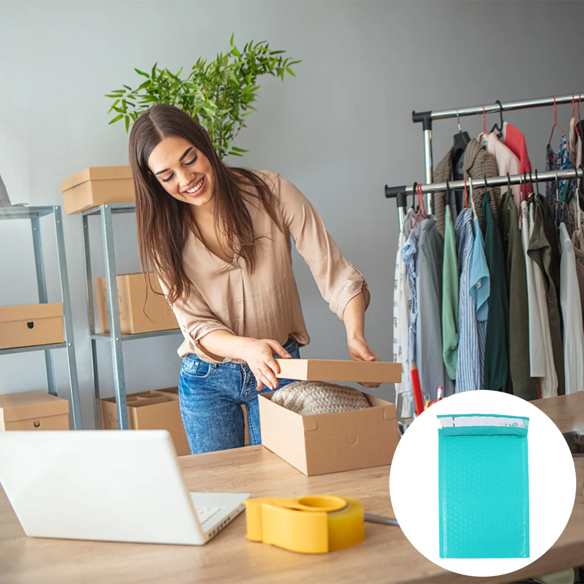 Bolsa exprés a prueba de golpes, bolsas de burbujas, bolsa de almacenamiento ligera e impermeable para correo, cosméticos, libros, bolsas a prueba de golpes, 25 uds.