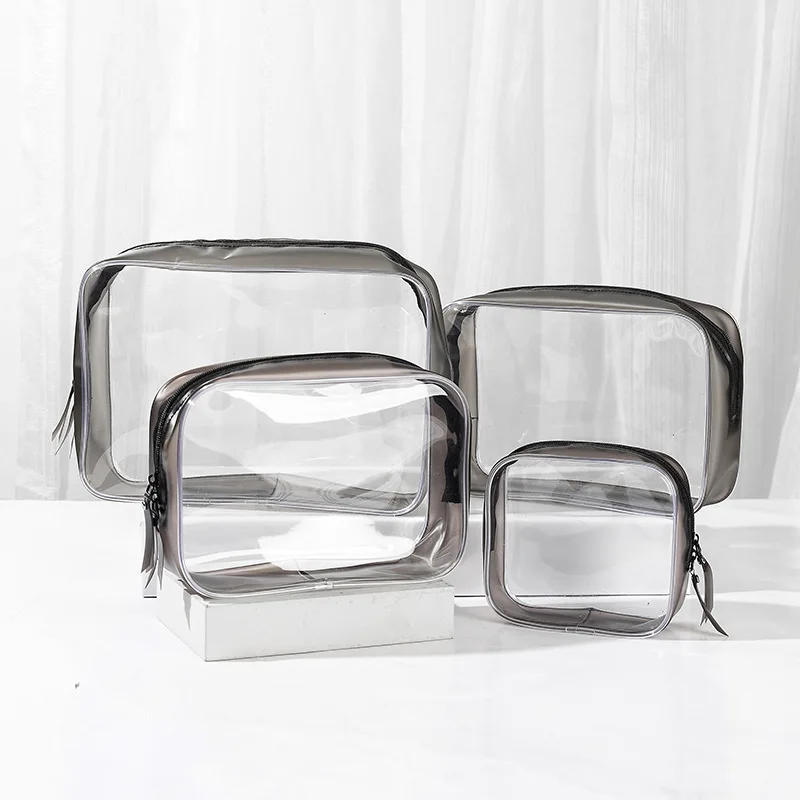 Transparent Cosmetic Bag PVC Women Zipper Clear Makeup Bags Beauty Case Travel Make Up Organizer Storage Bath Toiletry Wash Bag